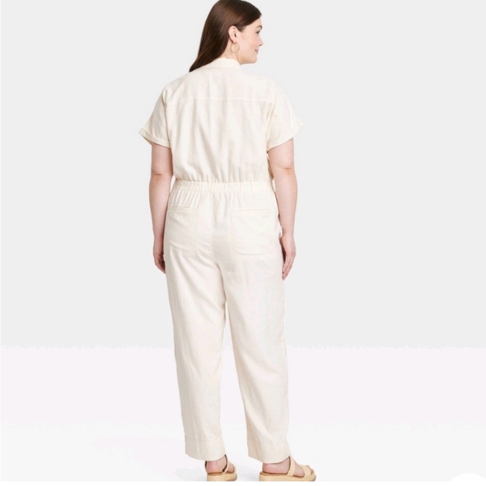 Wore Once! Universal Thread linen Boiler Suit Jumpsuit Size 6 - Picture 8 of 11